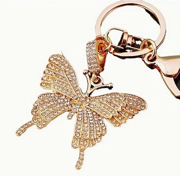 Rhinestone Butterfly Keychain Metal Bag Pendant