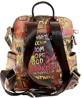 BEE STRIP ACCENT GRAFFITI  Fashion Backpack