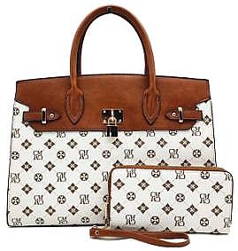 CM PADLOCK ACCENT MONOGRAM 2 IN 1 SATCHEL SET