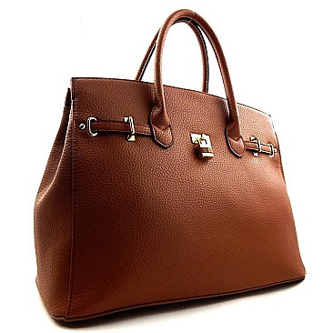 Padlock-Belted Celebrity Large Satchel