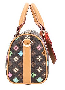 2-IN-1 Monogram Print Boston Satchel W Wallet Set