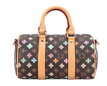 2-IN-1 Monogram Print Boston Satchel W Wallet Set