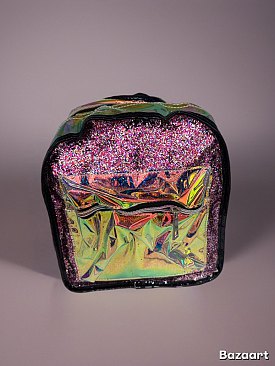 Holographic Rainbow Glitter Mini Backpack
