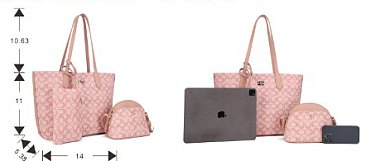 3-in-1 Oval Monogram Handbag / Crossbody Wallet Set