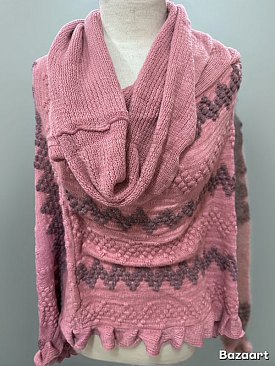 Droped Neck Couture Soft Knit Poncho