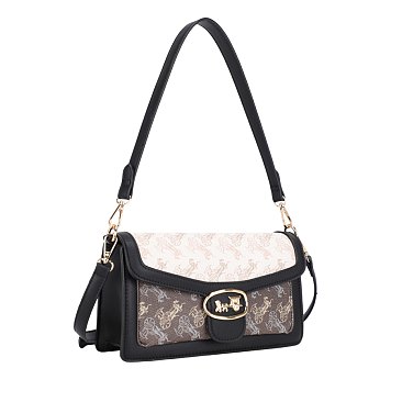 BLACK Monogram Horse Satchel