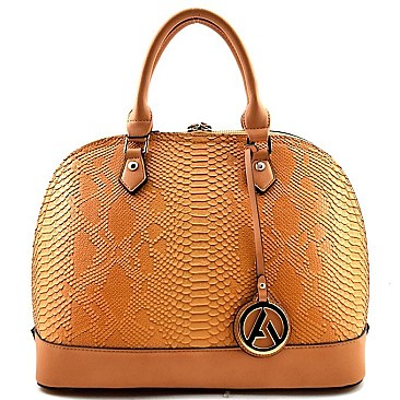 Snake Print Dome Shape Satchel