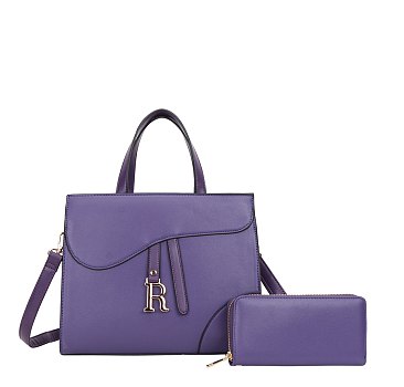 purple handbags with wallet - wholesale