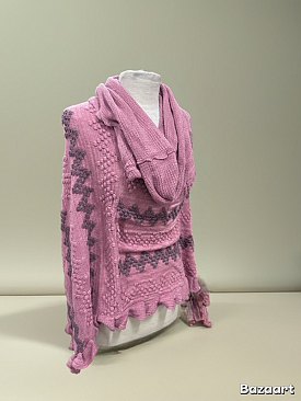 Droped Neck Couture Soft Knit Poncho