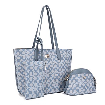 BLUE l Monogram Handbag / Crossbody Wallet Set