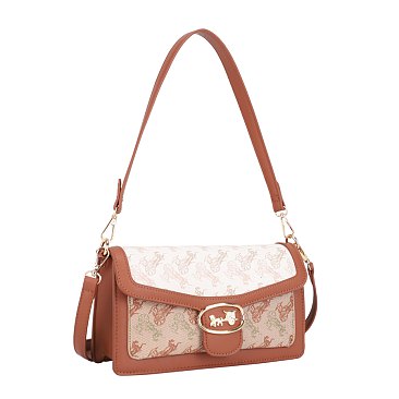 Monogram Horse Satchel BROWN