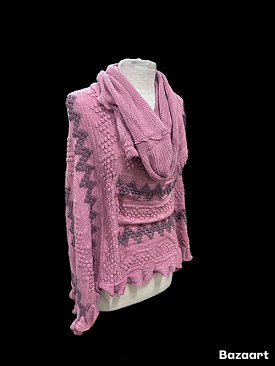 Droped Neck Couture Soft Knit Poncho