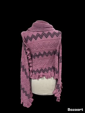 Droped Neck Couture Soft Knit Poncho