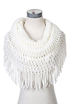 Pack of 12 Fashion Loose Knit Fringe Infinity Scarf