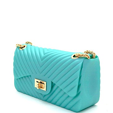 Chevron Embossed Jelly 2-Way Shoulder Bag MH-JB3137