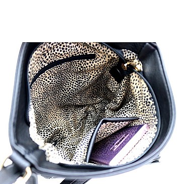 FRONT ZIPPER POCKET SNAKE PRINT CROSS BODY