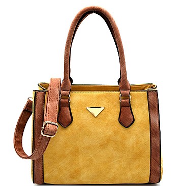 JM2018-LP Triangular Logo 2 Tone Satchel