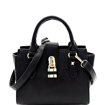 Medium Wing Padlock Accent 2-Way Satchel