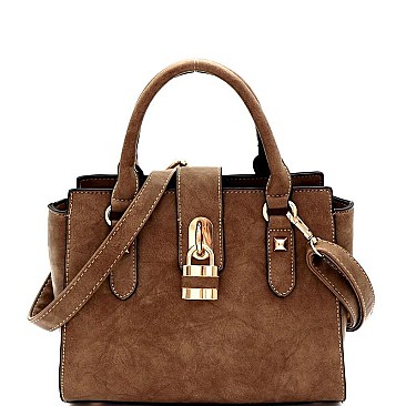 Medium Wing Padlock Accent 2-Way Satchel