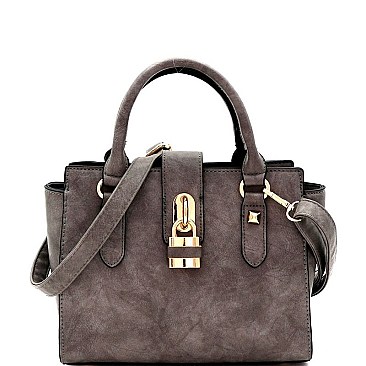 Medium Wing Padlock Accent 2-Way Satchel