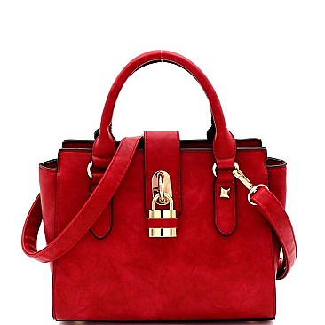 Medium Wing Padlock Accent 2-Way Satchel