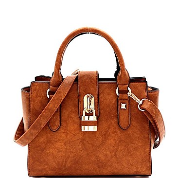 Medium Wing Padlock Accent 2-Way Satchel