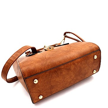 Medium Wing Padlock Accent 2-Way Satchel