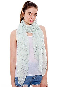 Metallic Pineapple Print Long Scarf