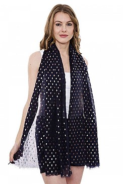 Metallic Pineapple Print Long Scarf