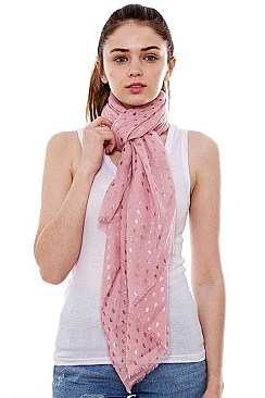 Metallic Pineapple Print Long Scarf