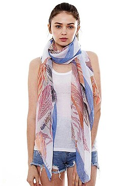 Mixed Print Long Scarf