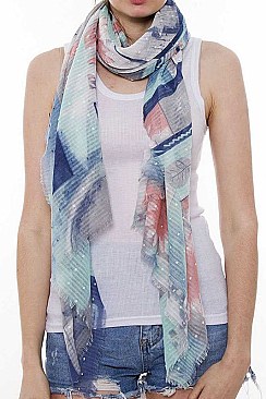 White Plush Speckled Long Scarf