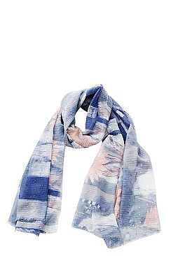 White Plush Speckled Long Scarf