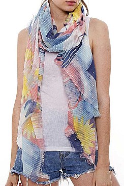 White Plush Speckled Long Scarf
