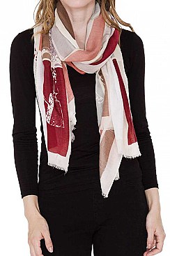 Horse Print Light Long Scarf