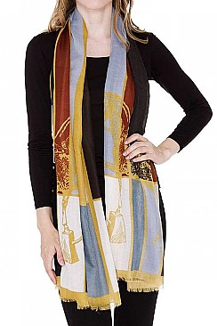 Horse Print Light Long Scarf