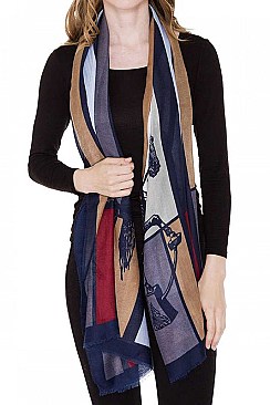 Horse Print Light Long Scarf