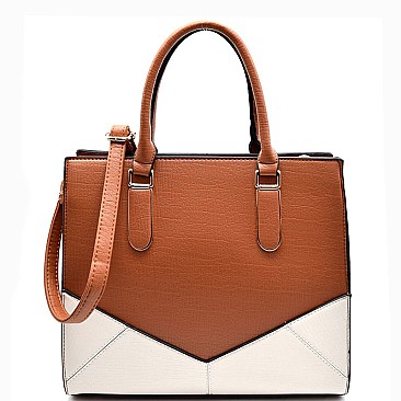 JW109-LP Two-Tone Structured 2 Way Satchel