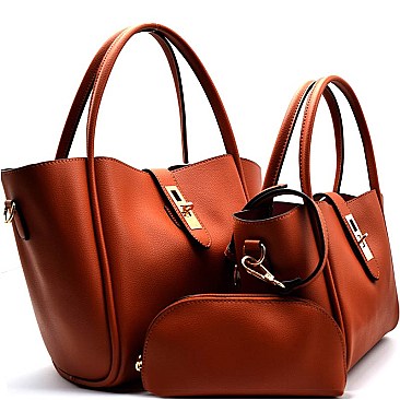 JY0128-LP Turn-Lock Accent 3 in 1 Satchel