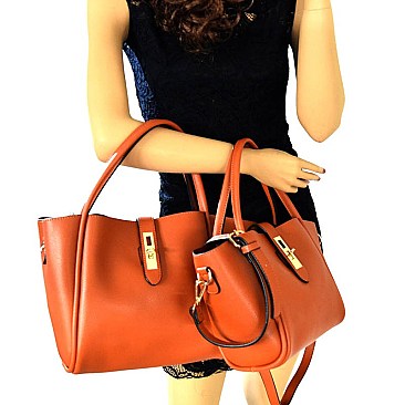 JY0128-LP Turn-Lock Accent 3 in 1 Satchel