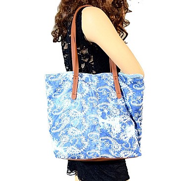 Paisley Print Reversible 2 in 1 Shopper Tote