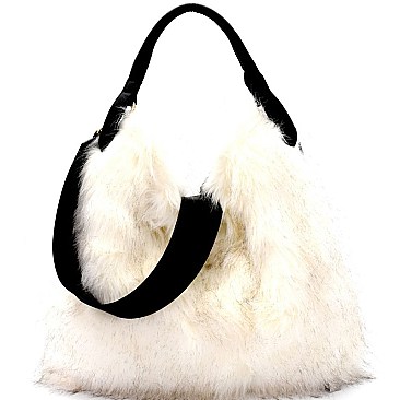 JY0190-LP Faux-fur 2 Way Hobo