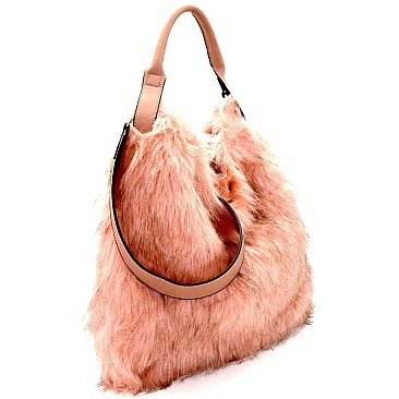 JY0190-LP Faux-fur 2 Way Hobo