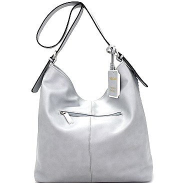 JY0218-LP Tassel Accent Unique Layered Strip Hobo