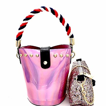 Rope Handle Metallic 2 in 1 Shoulder Bag MH-JY0241