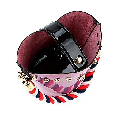Rope Handle Metallic 2 in 1 Shoulder Bag MH-JY0241
