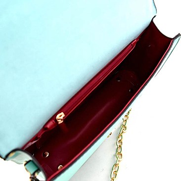 Pearl and Stud Embellished Flap Shoulder Bag