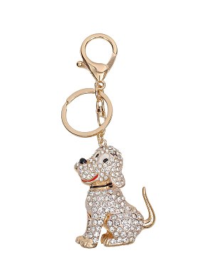 Crystal Charm Dog Figure Key Chain