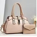 2 in 1 Crocodile & Patent Satchel Pouch Set
