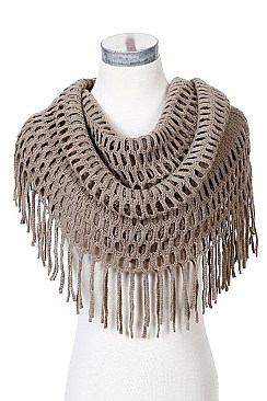 Pack of 12 Fashion Loose Knit Fringe Infinity Scarf